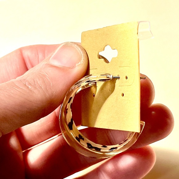 🏷️ tortoiseshell print half circle earrings - Picture 5 of 6